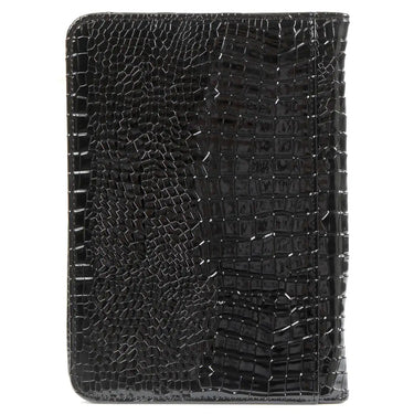 2500-61 A5 Writing folder with zipper Gloss Croco Black